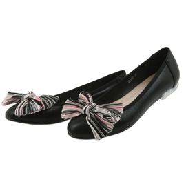Ballerinas damskor med rosett Sergio Leone BL605 svart 3