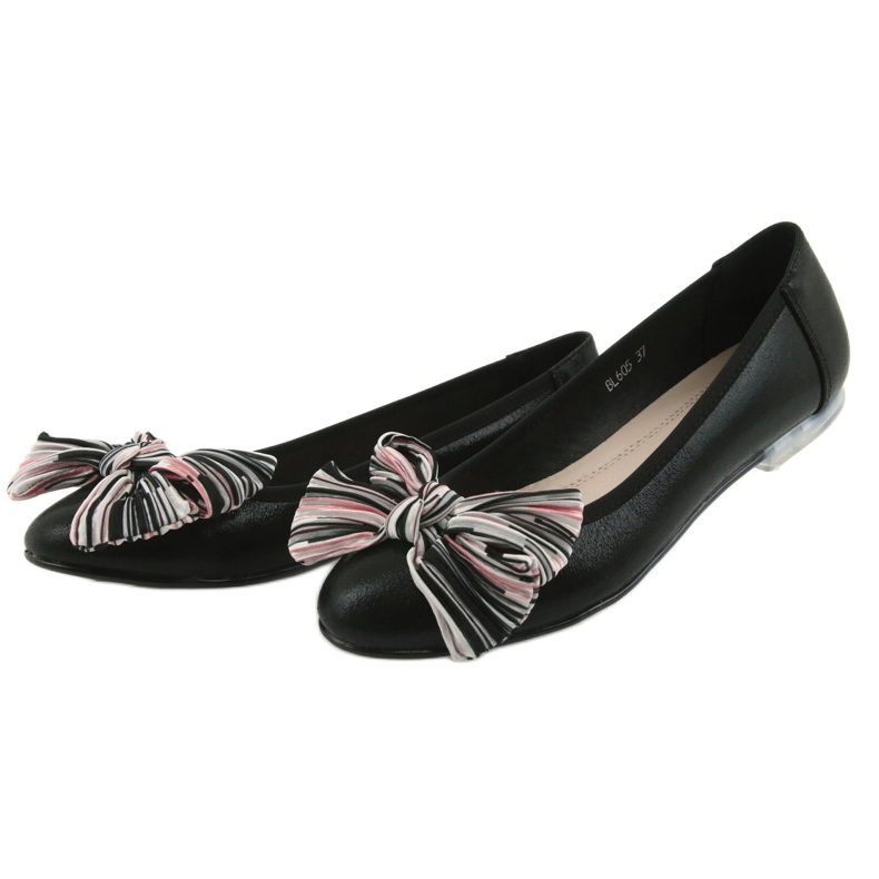 Ballerinas damskor med rosett Sergio Leone BL605 svart 3
