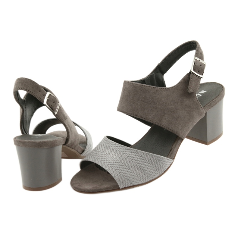 M.Daszyński Kvinnors klackar 122-4 Dark Beige Sandals 4