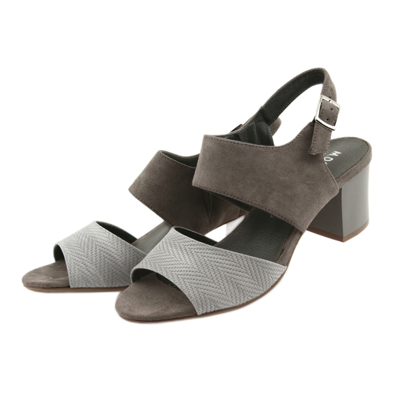 M.Daszyński Kvinnors klackar 122-4 Dark Beige Sandals 3