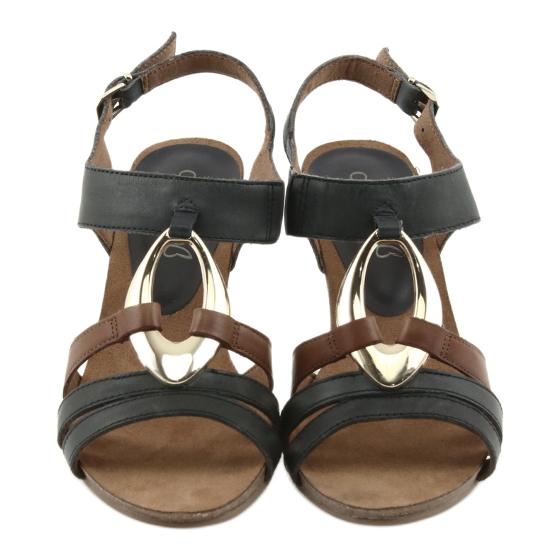 Caprice damsandaler gyllene ovala brun gul marinblå 6