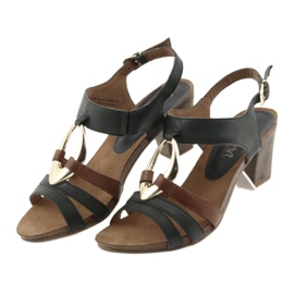 Caprice damsandaler gyllene ovala brun gul marinblå 3