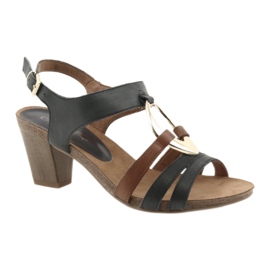 Caprice damsandaler gyllene ovala brun gul marinblå 1