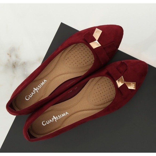 Rödbruna ballerinor för kvinnor JM3550J Burdeo 1