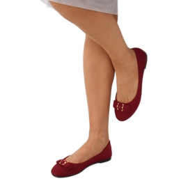 Burgundy ballerinor för kvinnor JM3553J Burdeo röd 1