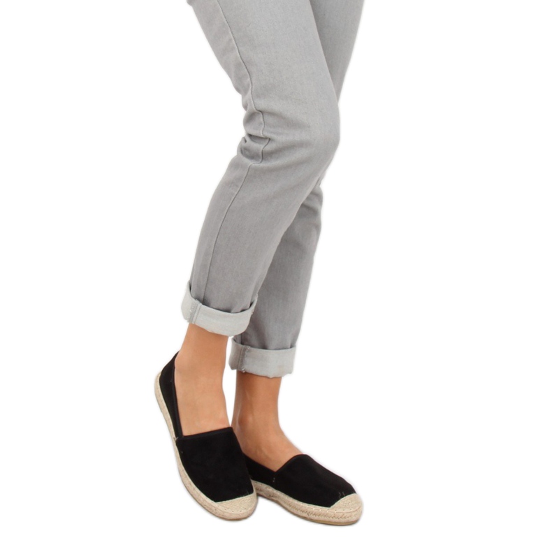 AF40 Svart svart mocka espadriller 2