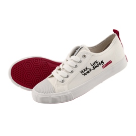 White Big Star 274825 bundna sneakers vit röd 5