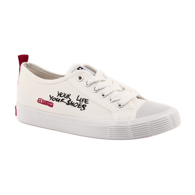 White Big Star 274825 bundna sneakers vit röd 1