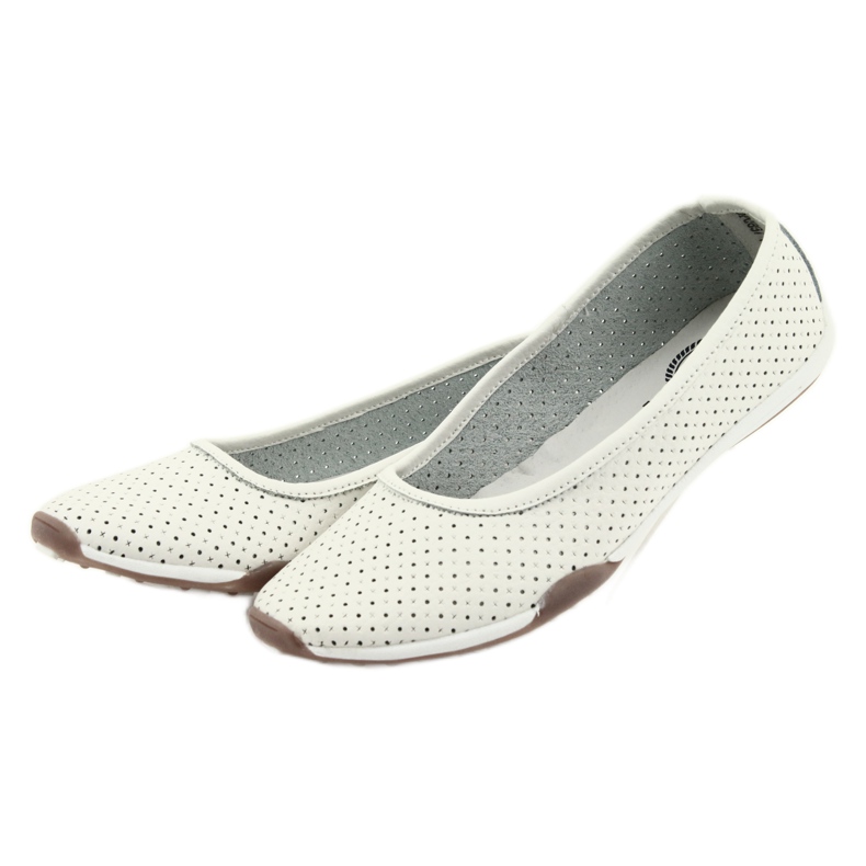 White openwork ballerinas Filippo 089 vit 3