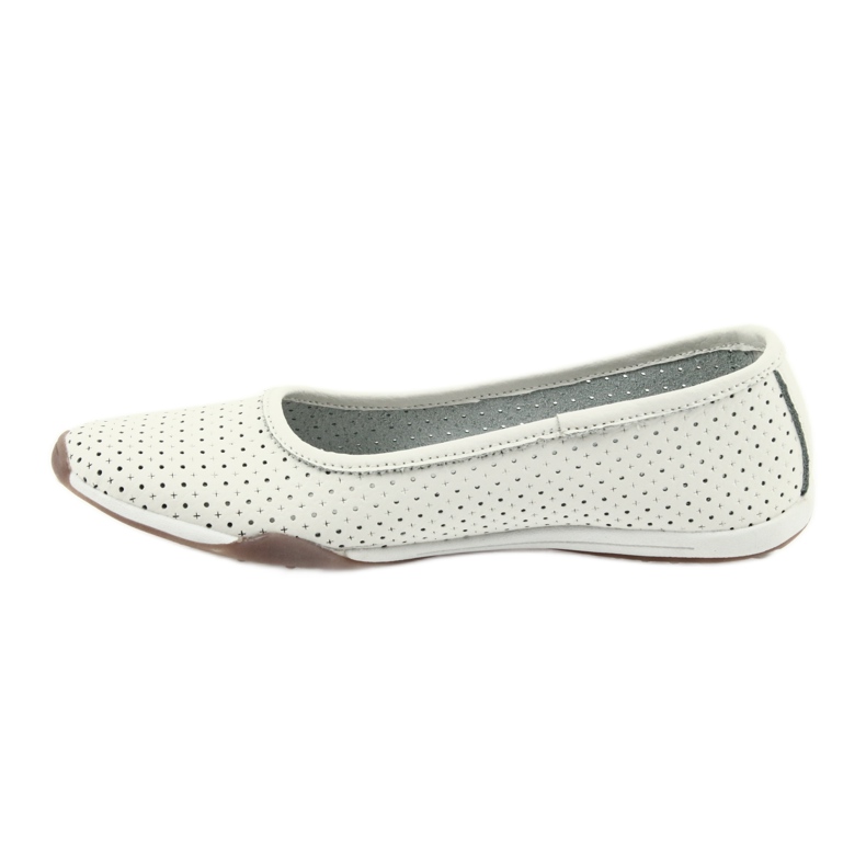 White openwork ballerinas Filippo 089 vit 2