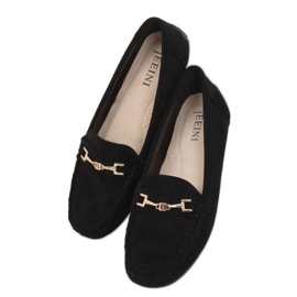 Svart Kvinnors svarta loafers R819 Svart 1