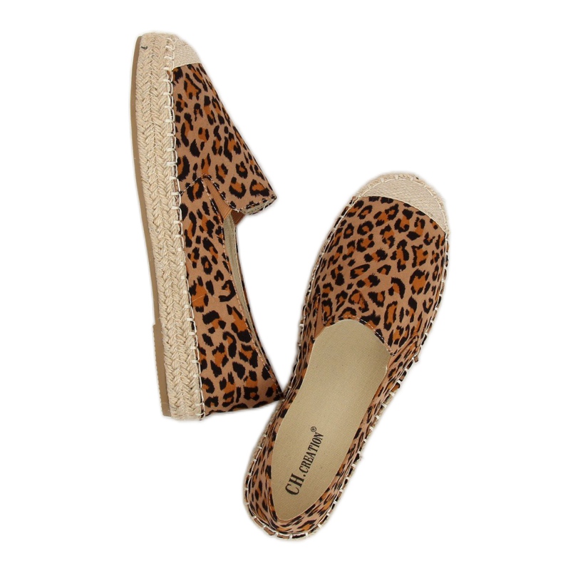 Kvinnors espadrilles leopard 180-5 Leopard brun mångfärgad 1