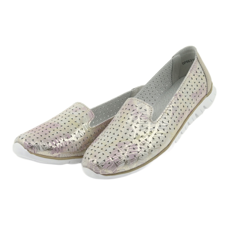 Kvinnors sportläderherrar Filippo 663 vit rosa 3