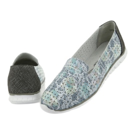 Kvinnors sportläderherrar Filippo 663 vit blå grå grön 4