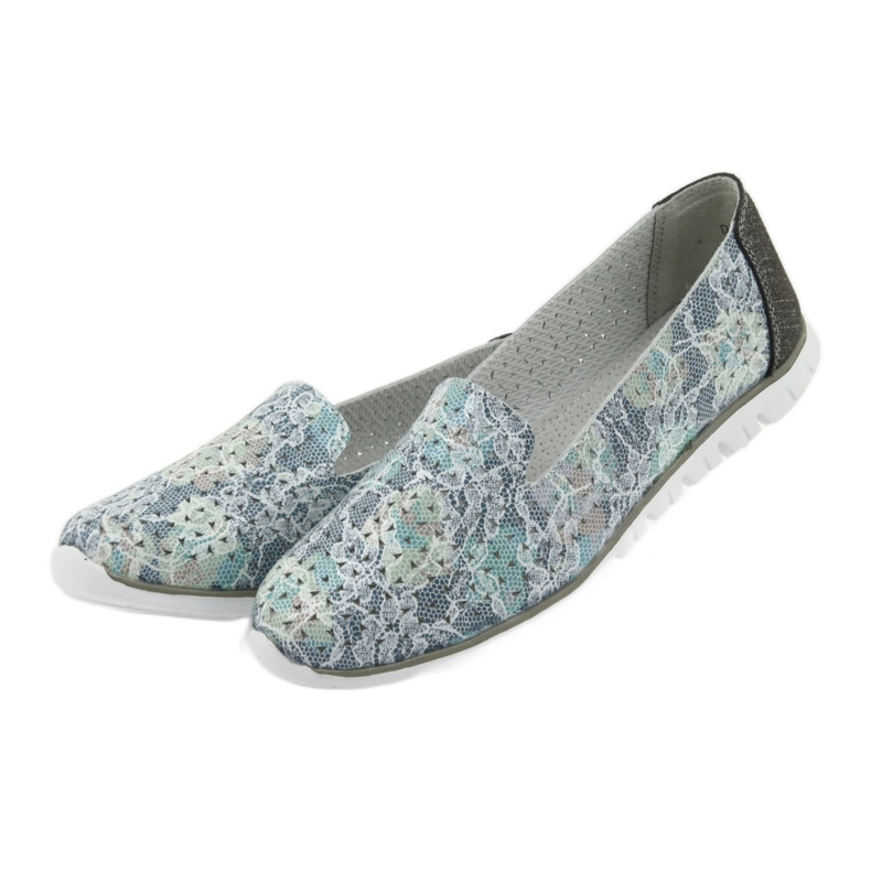 Kvinnors sportläderherrar Filippo 663 vit blå grå grön 3