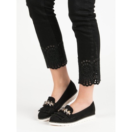 Lucky Shoes Mockasiner med prydnader svart 2