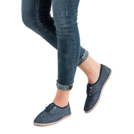 Sneakers med prickar blå 1