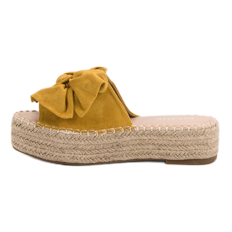 Espadrilles tofflor på plattformen gul 1