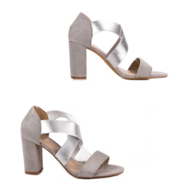 Super Mode Grå högklackade sandaler 1