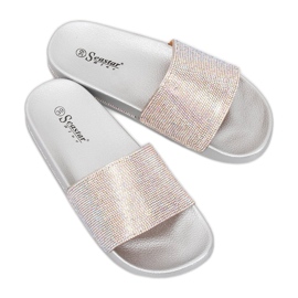 Silver tofflor med cubic zirconia BG21P Silver grå 1