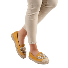 Small Swan Mocka Espadrilles Med Ornamenter gul 2