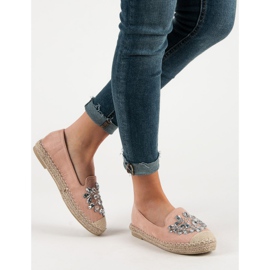Small Swan Mocka Espadrilles Med Ornamenter rosa 2