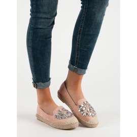 Small Swan Mocka Espadrilles Med Ornamenter rosa 1