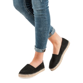 Small Swan Svart mocka Espadrilles 1