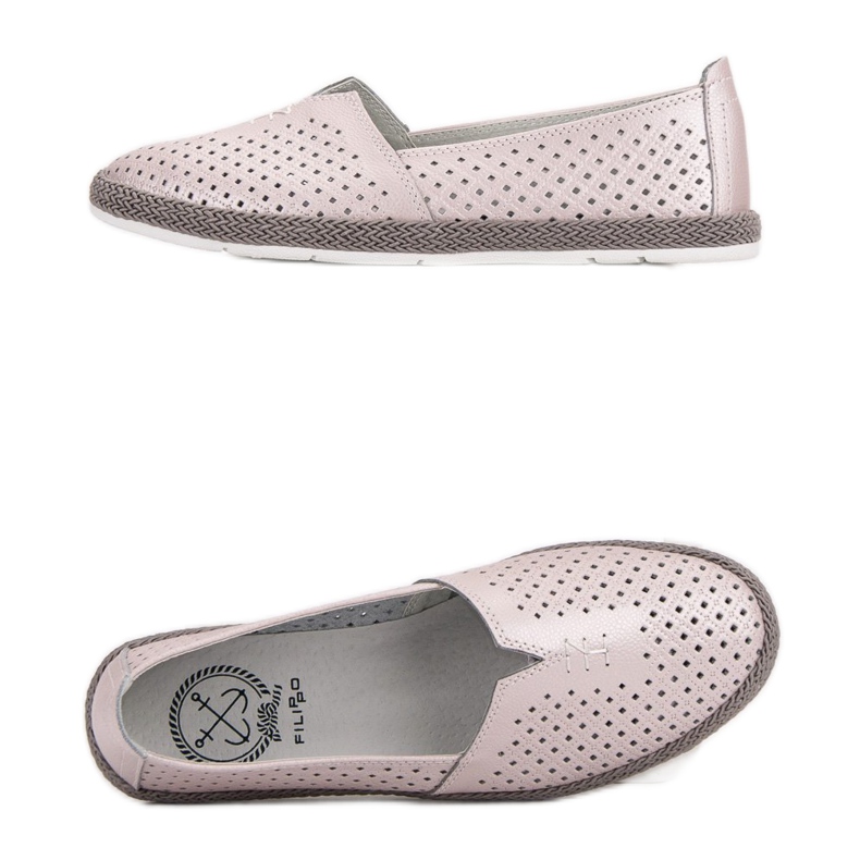 Läder Sneakers Slip On VINCEZA rosa 2
