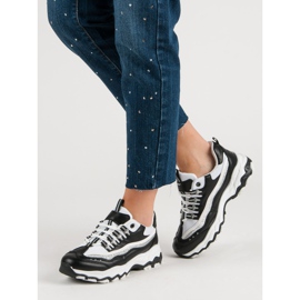 Sneakers med glitter vit svart 1