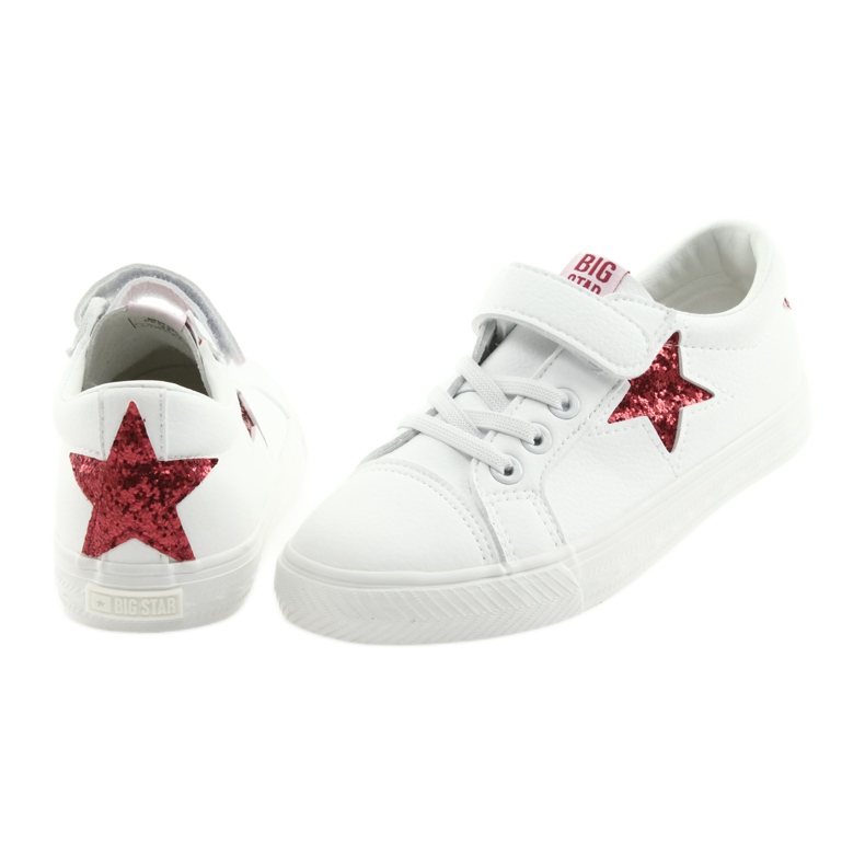Big Star kardborreband sneakers star 374102 vit röd 4