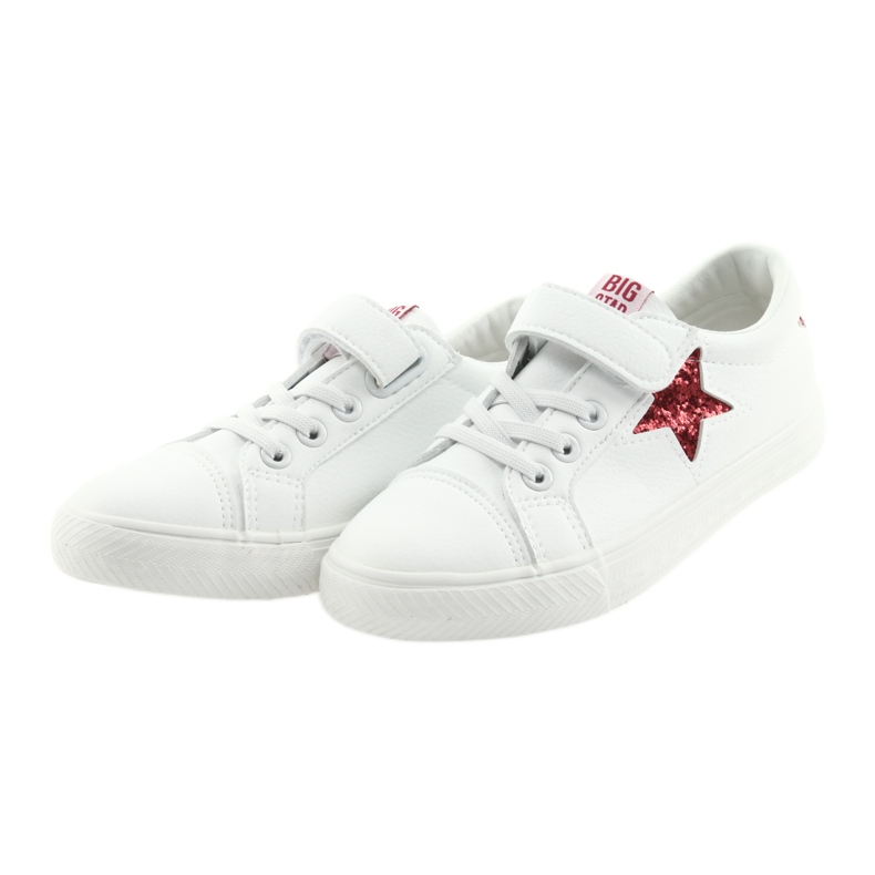 Big Star kardborreband sneakers star 374102 vit röd 3
