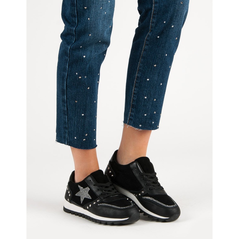 Sportskor med kristaller svart 1