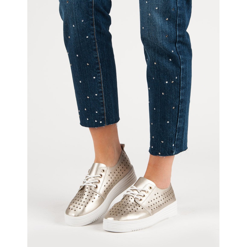 Golden Openwork sneakers gyllene 1