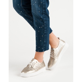 Golden Openwork sneakers gyllene 2