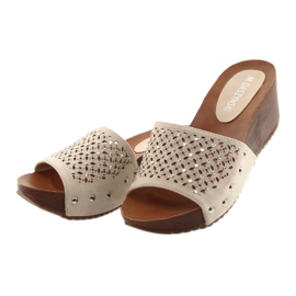 M.Daszyński Beige tofflor Daszyński SA144-6 med cubic zirconia 3