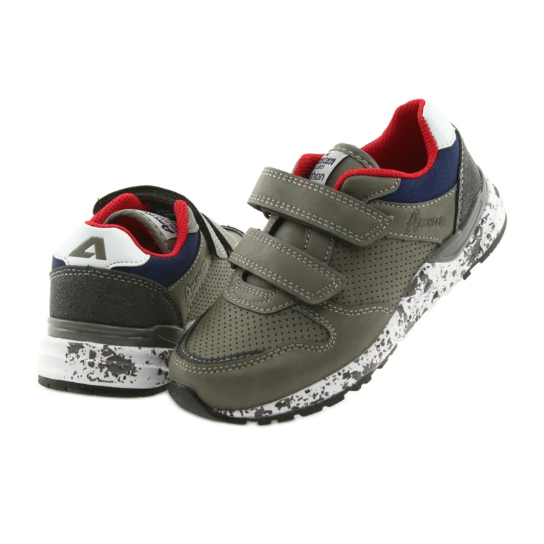 American Club sportskor läder innersula grå röd marinblå 4