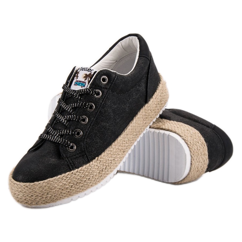 Betler Moderiktiga Espadrilles -sneakers svart 1