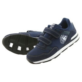 American Club BS01 lädersula vit marinblå 5