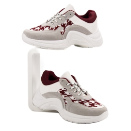 Kylie Sportskor med mönster grå röd 2