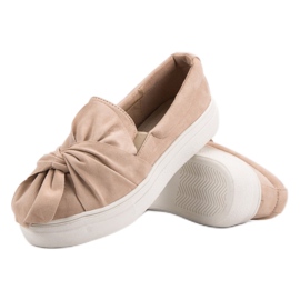 Mocka slipons med en VICES rosett brun 1