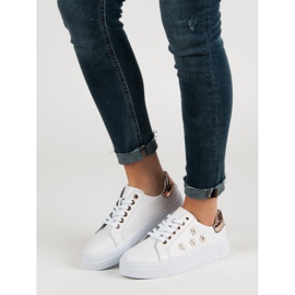 Filippo Läder sportskor med blommor vit 1