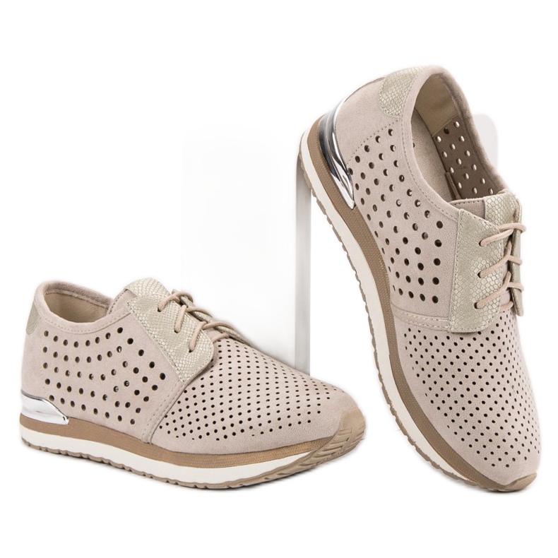 Aclys Openwork beige brogues brun gul 1