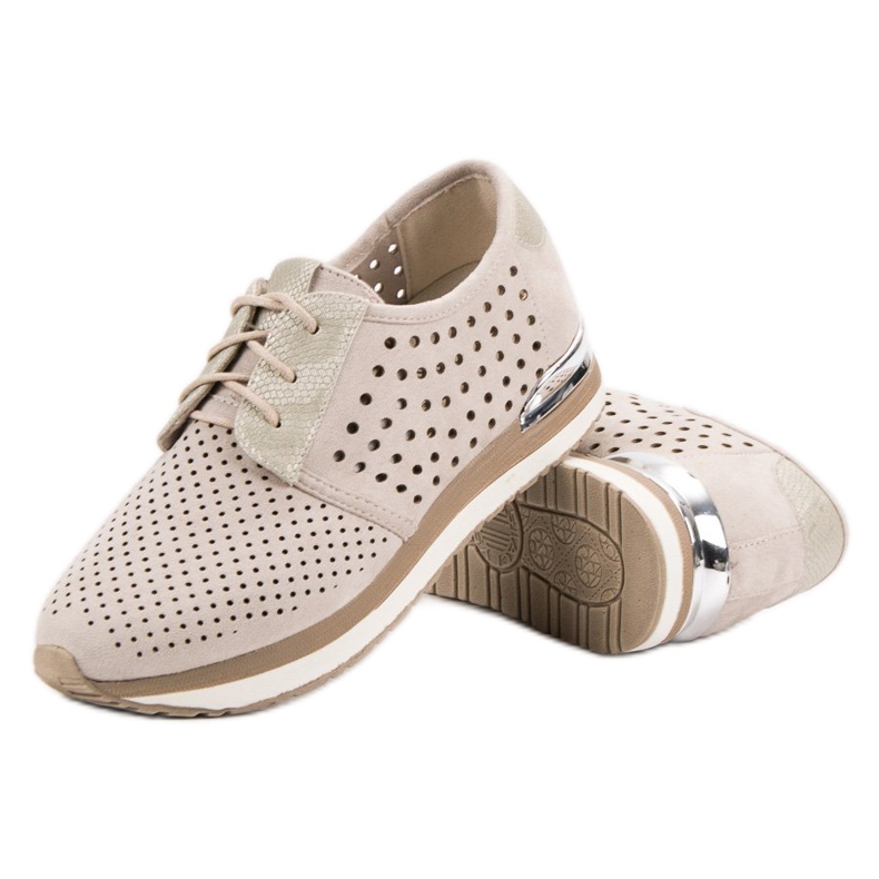 Aclys Openwork beige brogues brun gul 2