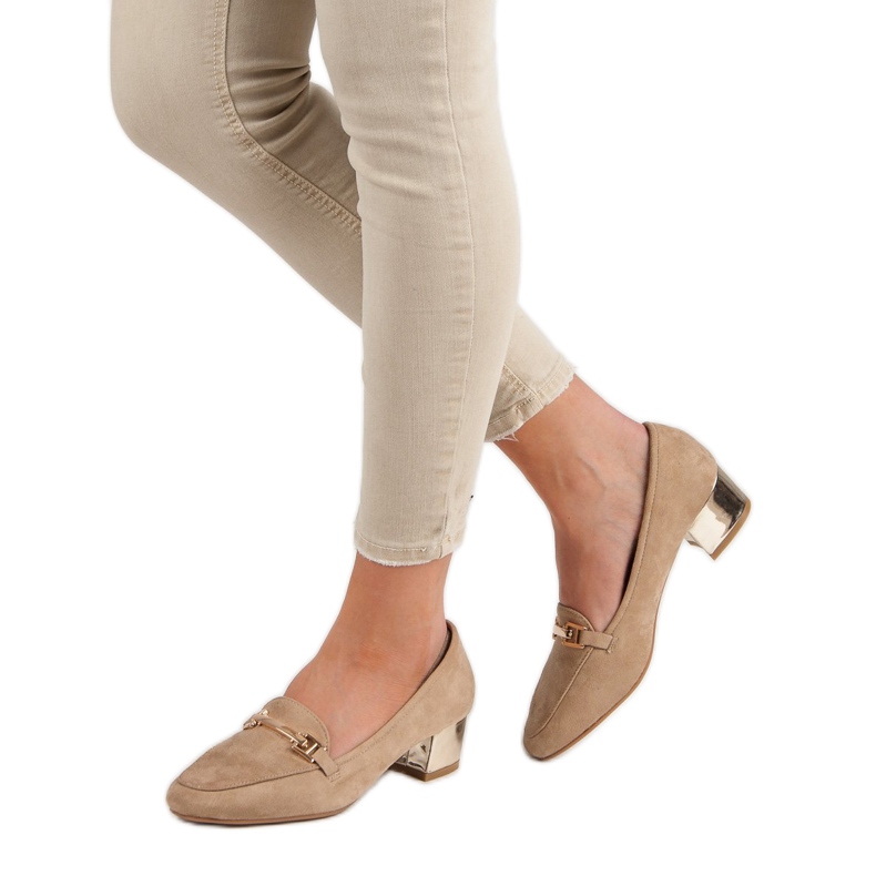 Kylie Loafers med hög klack brun 2