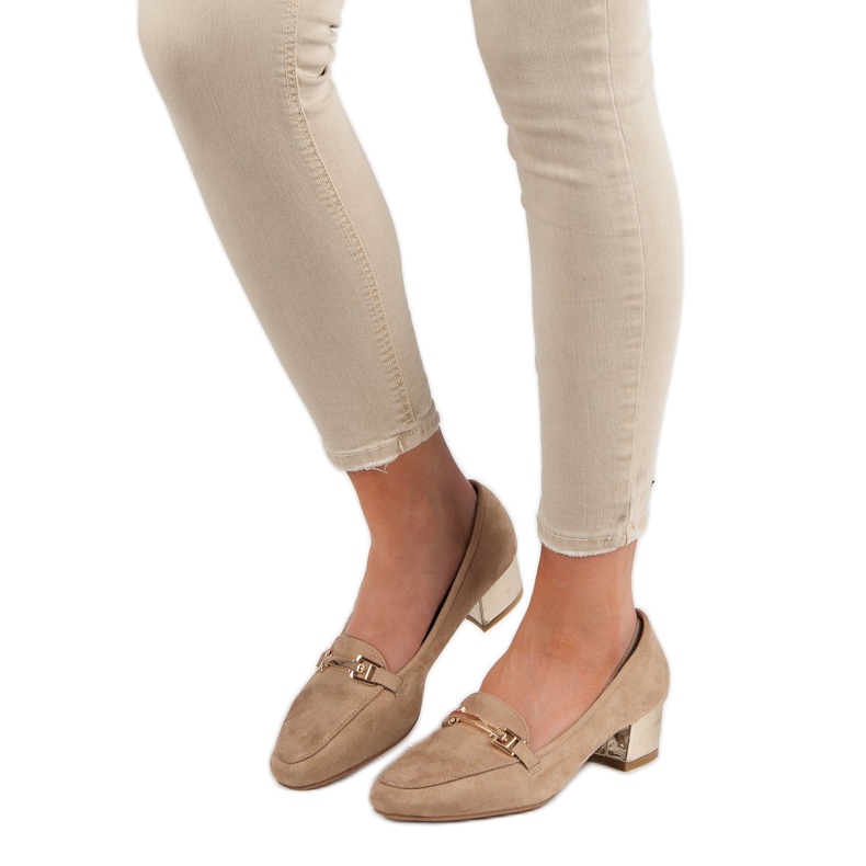 Kylie Loafers med hög klack brun 1