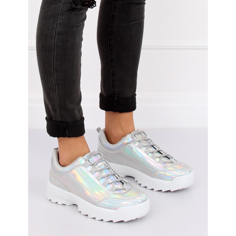 Silver holografiska sportskor 82017 Silver grå 1