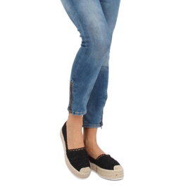 Svart spets espadriller A8692 Svart 1