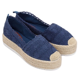 Spets Espadrilles marinblå A8692 DK.BLUE 2