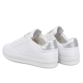 Kvinnors vita och silver sneakers H99-36 Silver 1